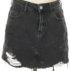 PacSun Black Distressed Mini Skirt